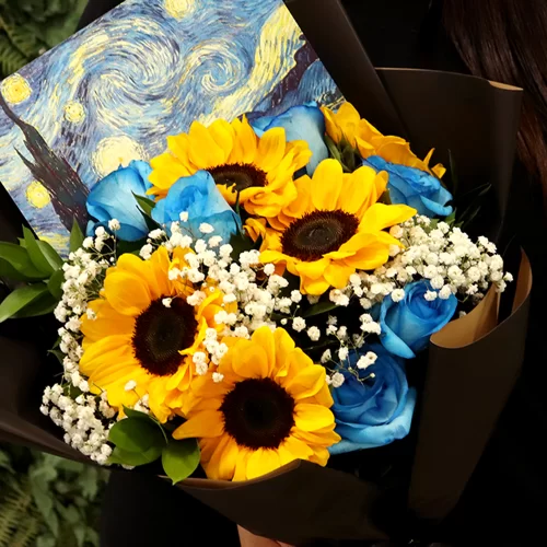 Buquê de Girassóis Noite Estrelada Van Gogh - Image 3